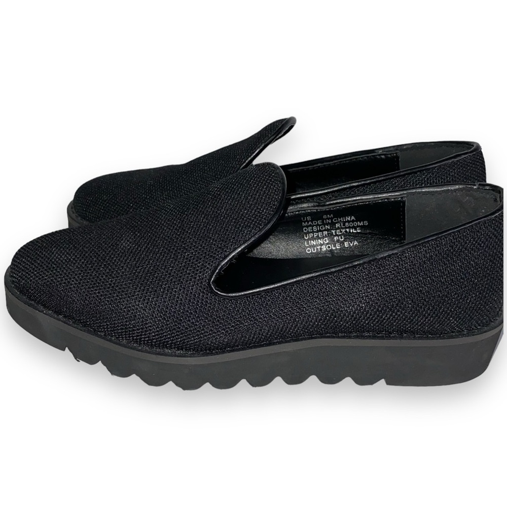 NEW Reaction Kenneth Cole Black Malibu Knit Loafers Wedge Women’s Size 6